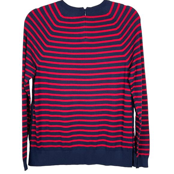 Vineyard Vines Womens Cashmere Striped Sweater Crewneck Deep Bay Red Blue sz XS - Picture 4 of 9